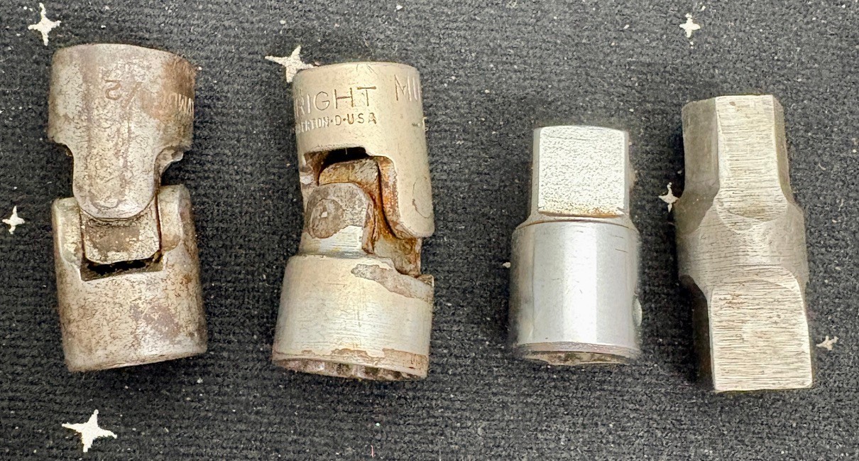 Vtg. Wright Socket Adapters Lot Of 4 2 Are Swivel Various Sizes & Brands