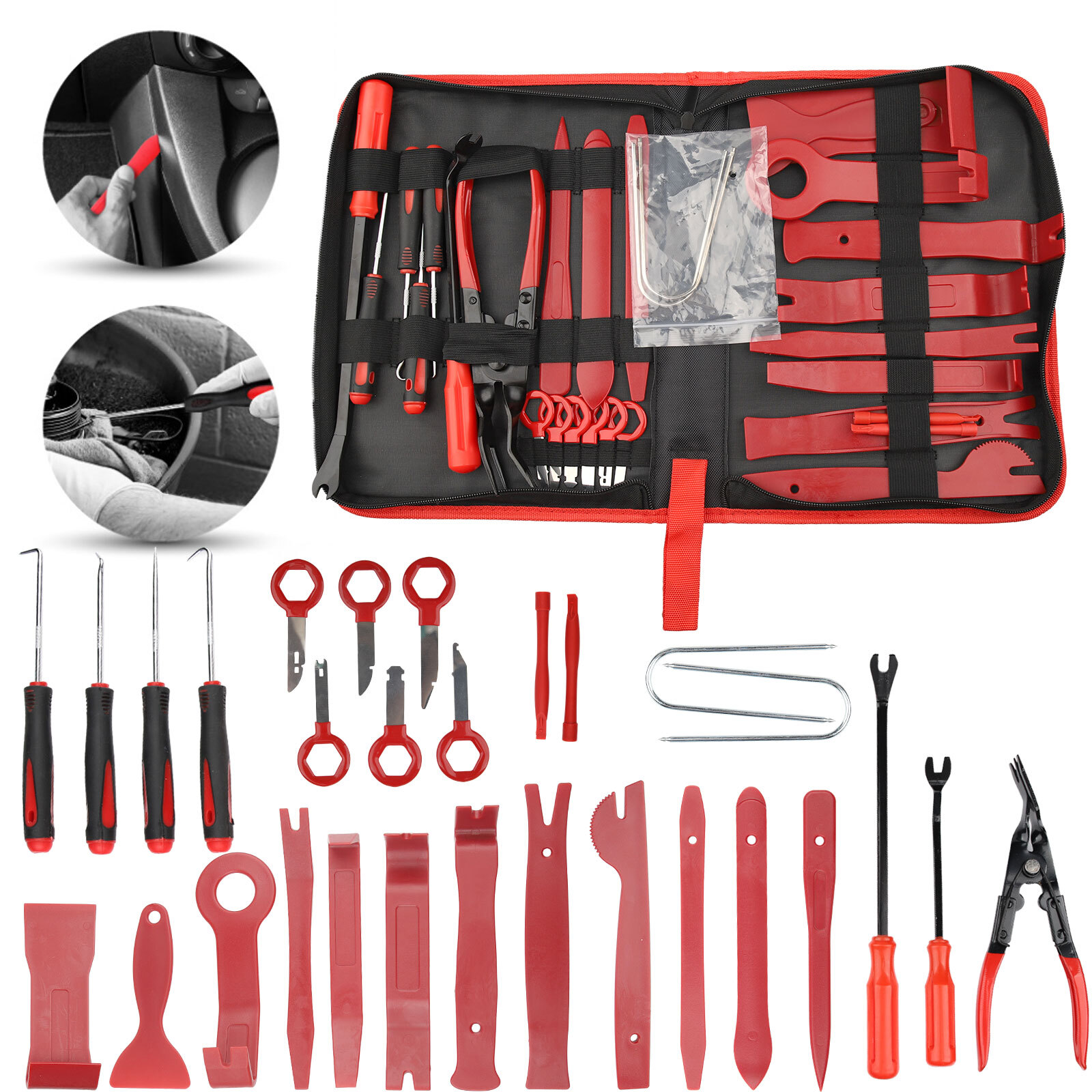 200Pcs Car Trim Removal Tool Set Hand Tools Pry Bar Panel Door Interior Clip Kit