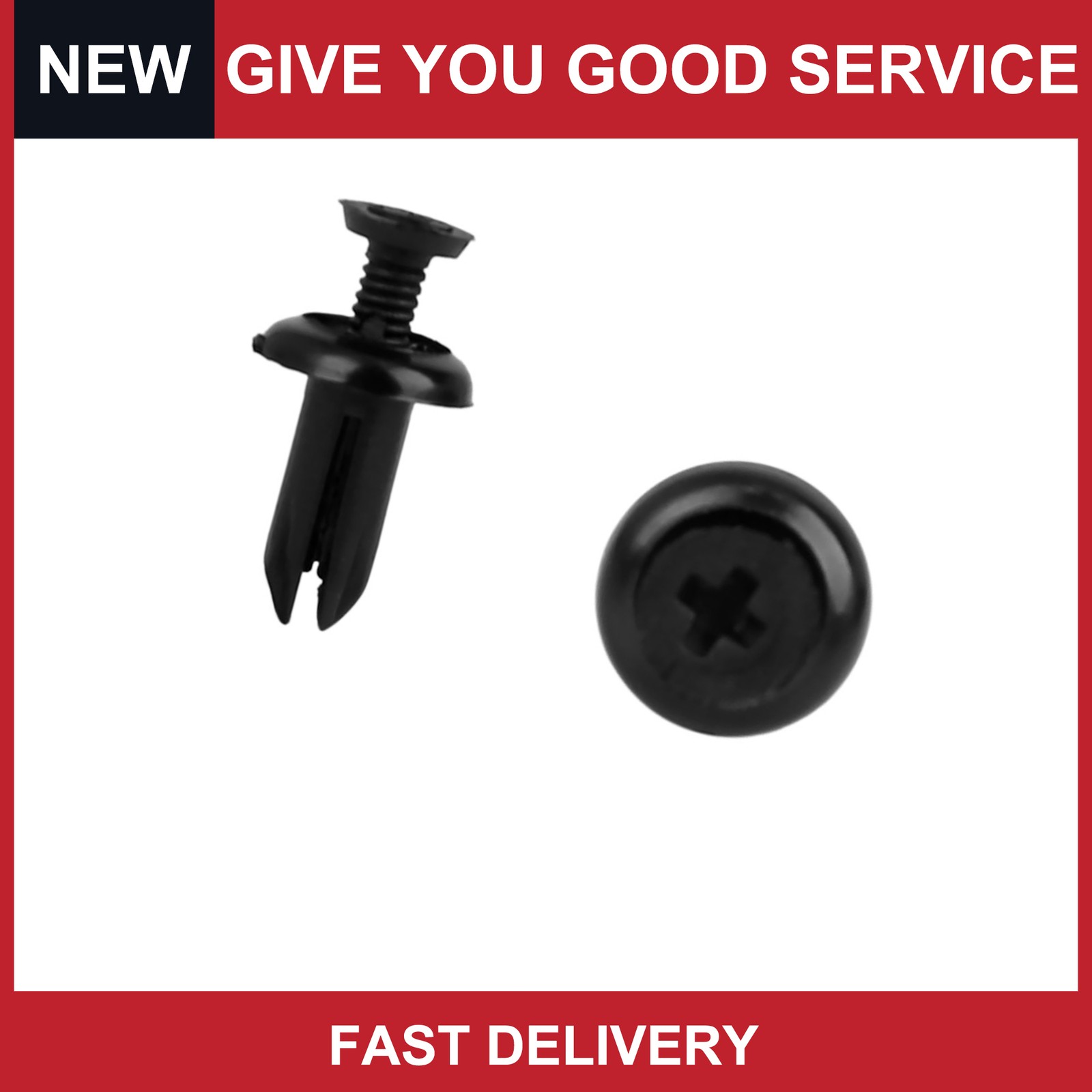 30Pcs 5mm Black Plastic Rivets Push Type Panel Retainer Fastener Clip for Car