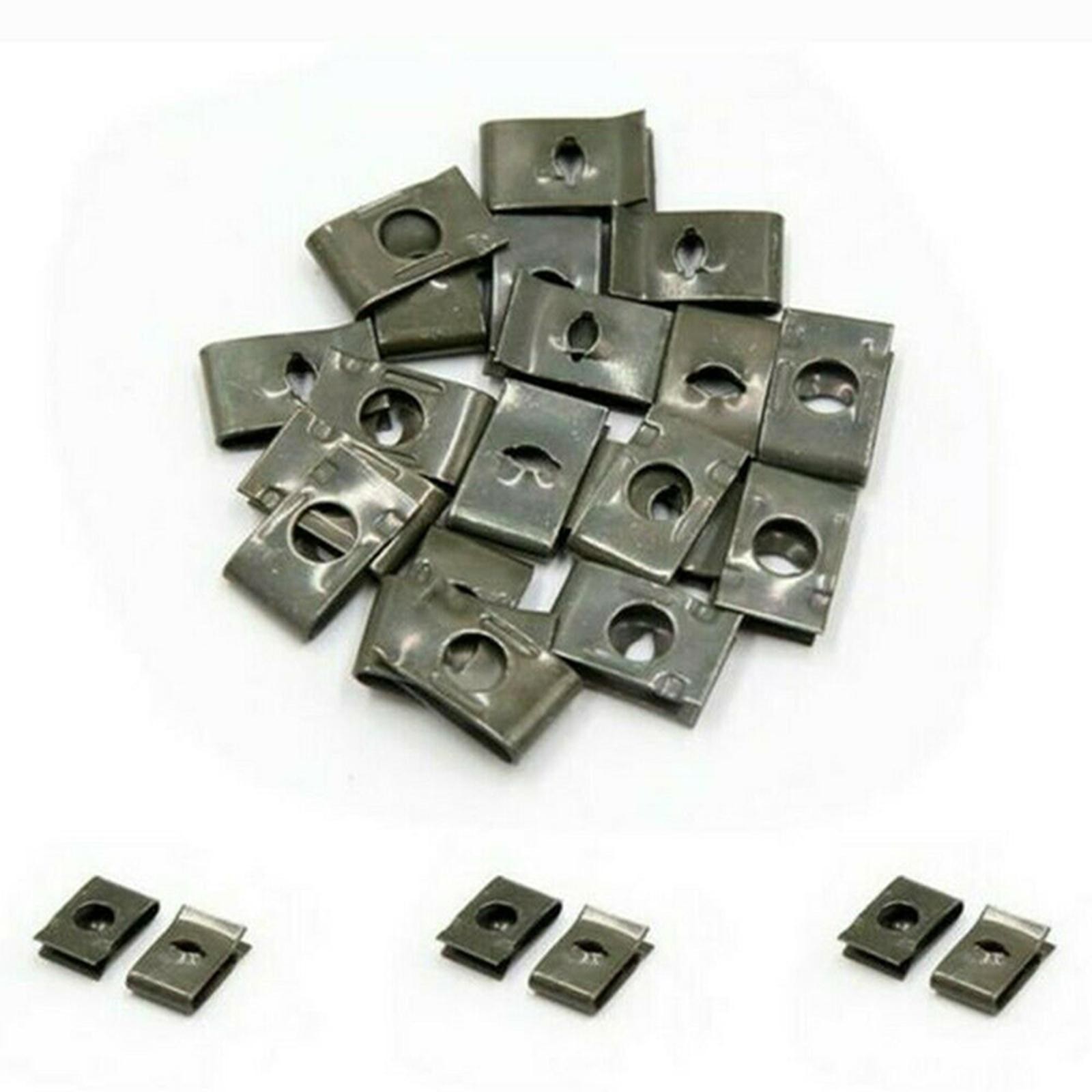 50PCS U-Type Metal Car Speed Fastene Self Tapping Screw Spire Clip Spring Plate