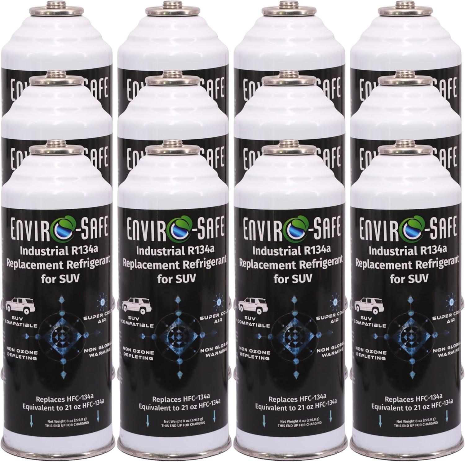 ENVIRO-SAFE R134a Replacement for SUV, 8oz. (12 Pack) Can of Refrigerant