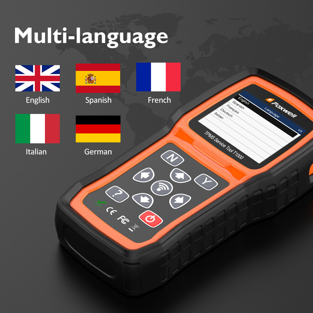 Foxwell T1000 TPMS Relearn Programming Activate Sensors Check RF Key FOB Tester