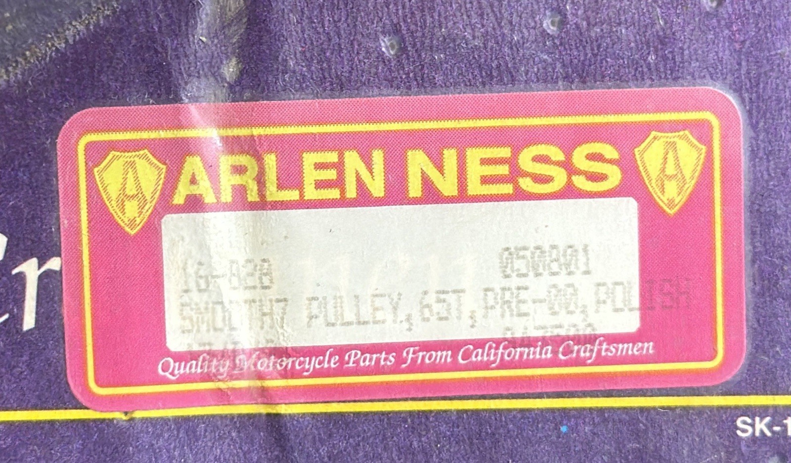 Arlen Ness Polished Smooth7 65t 1.5in Rear Belt Drive Pulley Pre-2000 Harley NOS