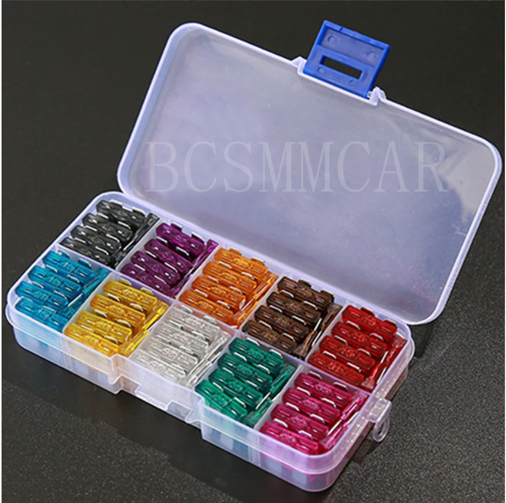 50Pcs Car Micro Blade Fuses 5A 7.5A 10A 15A 20A 25A 30A Fuse Assortment Kit