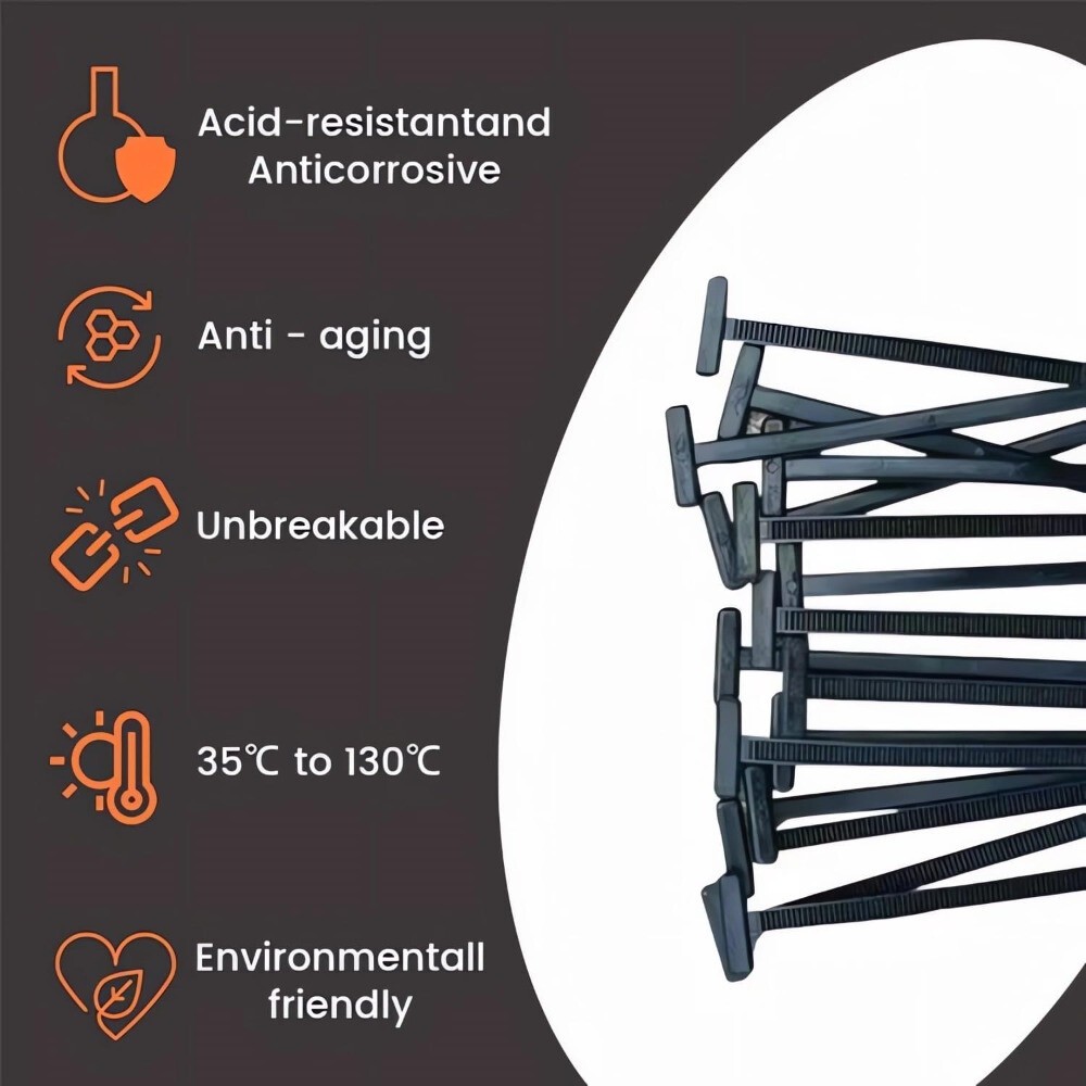 500 PCS-Universal Cable Tie Buckle, Heavy Duty Self-Locking Nylon Zip Tie Holder