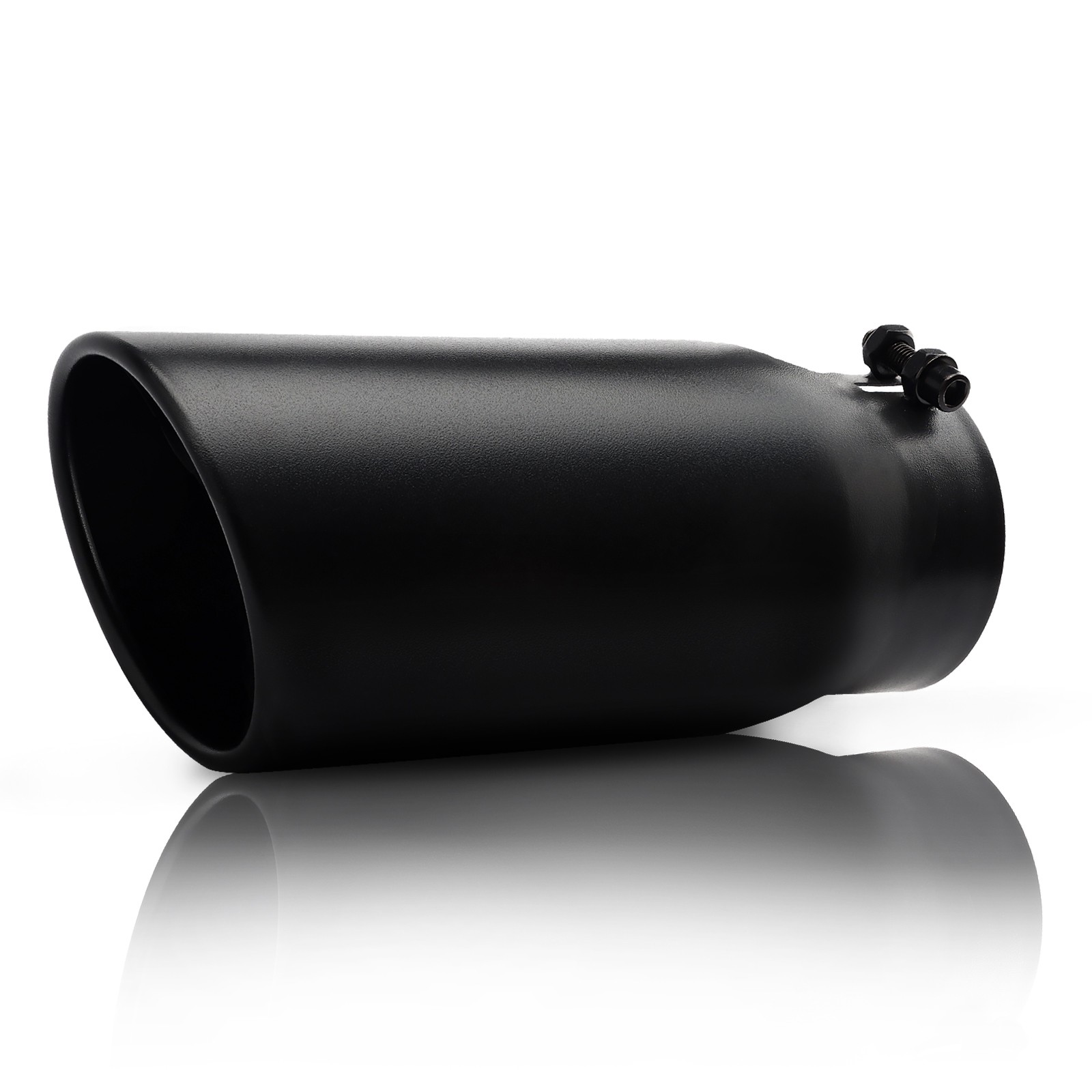 4″ Inlet 5″ Outlet 12″ Long Exhaust Tip Rear Tailpipe Bolt on/Clamp on Angle Cut