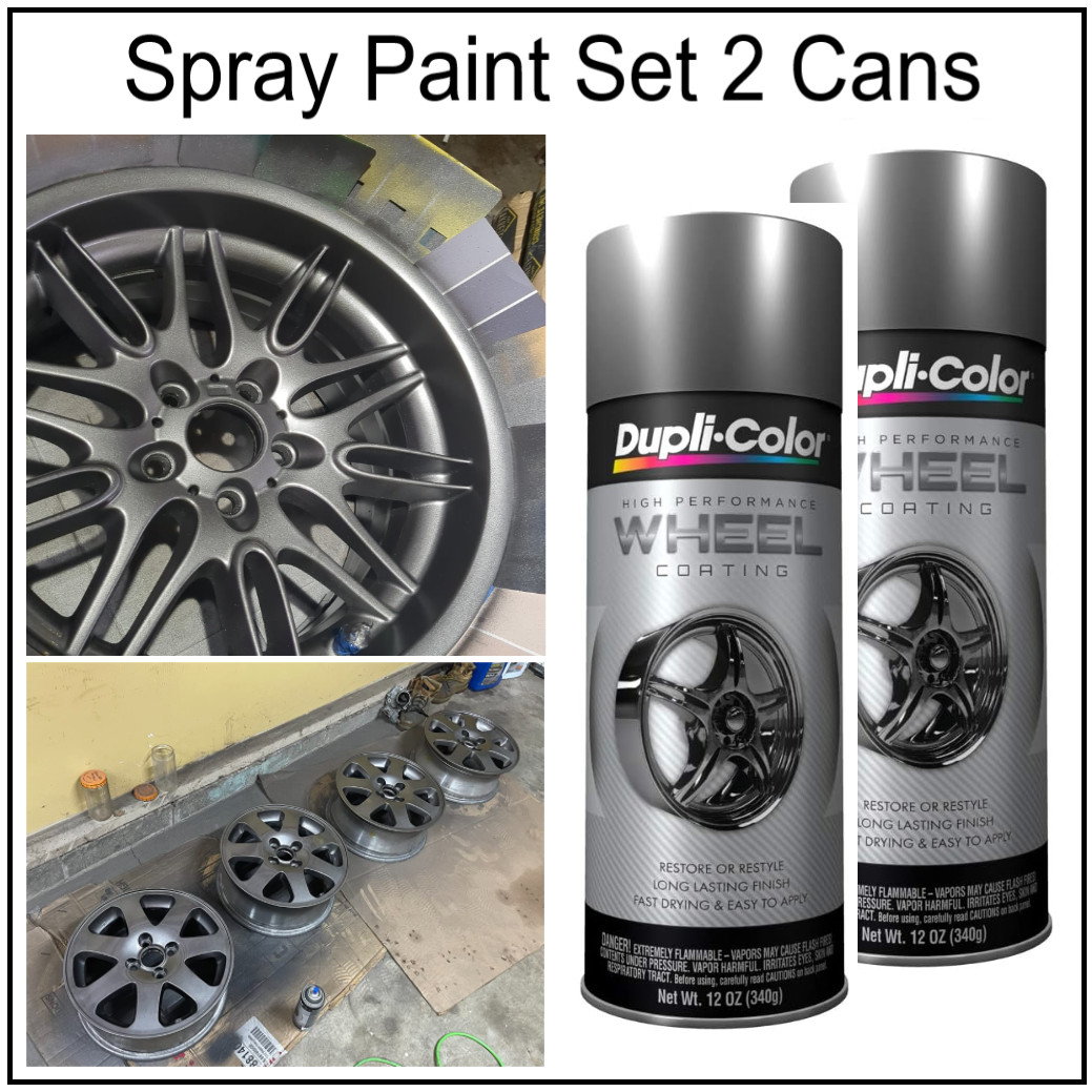 Wheels Graphite Gray Spray Paint Rims Steel Metal Aluminum Plastic Coating 2Cans