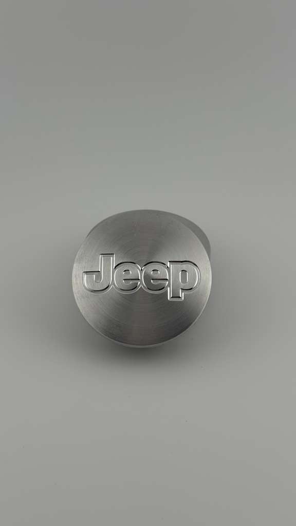 JEEP SET OF 4 Brushed Silver 55mm/2.16in Wheel Center Caps