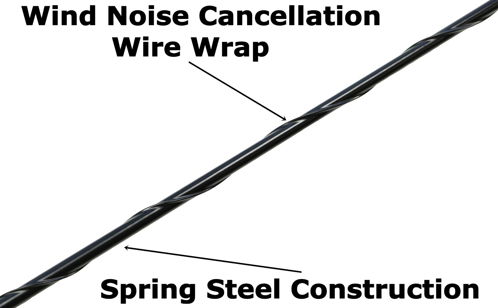 9″ Black Spring Stainless AM/FM Antenna Mast Fits: 2007-2009 Chrysler Aspen