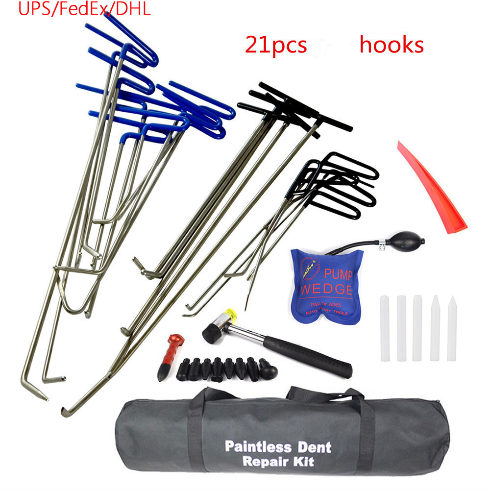 Paintless Dent Repair Tool Kits, Hook Rod, Push Rod Hook,Rubber Hammer