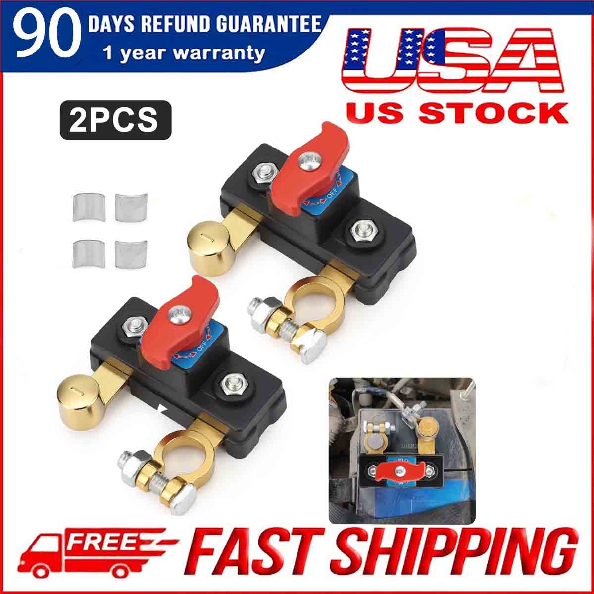 2Pack Universal Battery Disconnect Switch 12V / 24V Cut Off Isolator for Cars RV