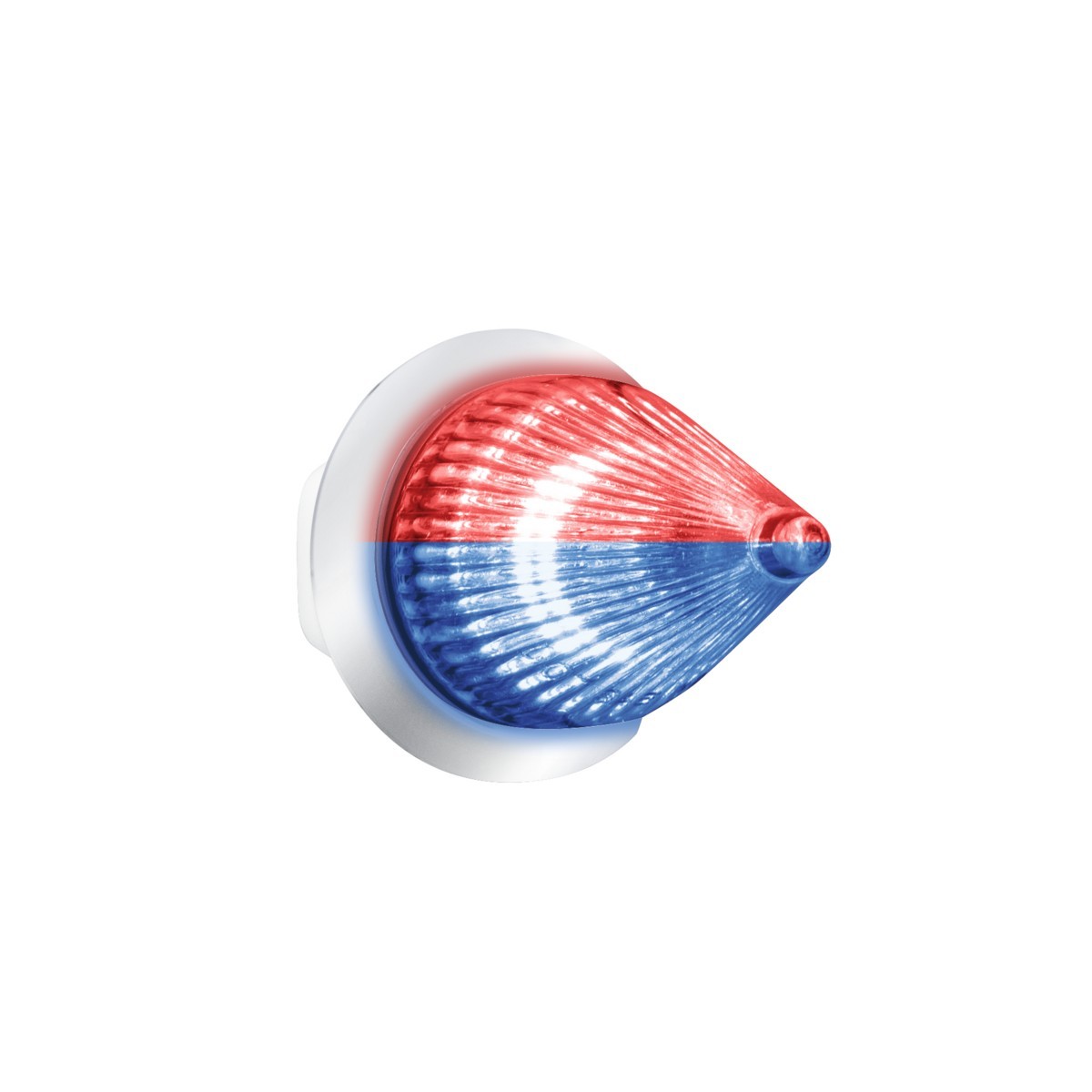 4 Red/Blue LED Dual Function Fury Spike Clearance Light – Clear Lens – 10 Pack