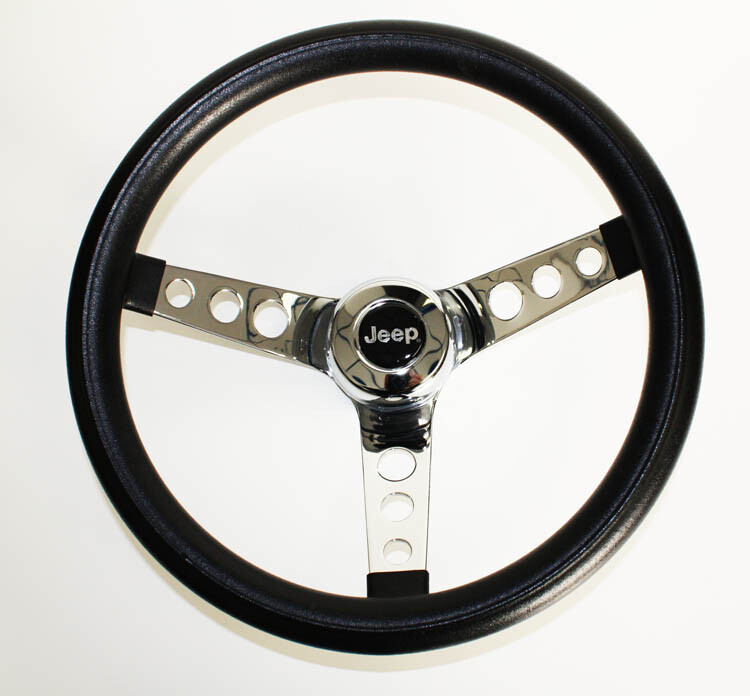 New! 1976-95 Jeep CJ5 CJ7 YJ Classic GRANT Black Steering Wheel 13 1/2″ Horn Kit