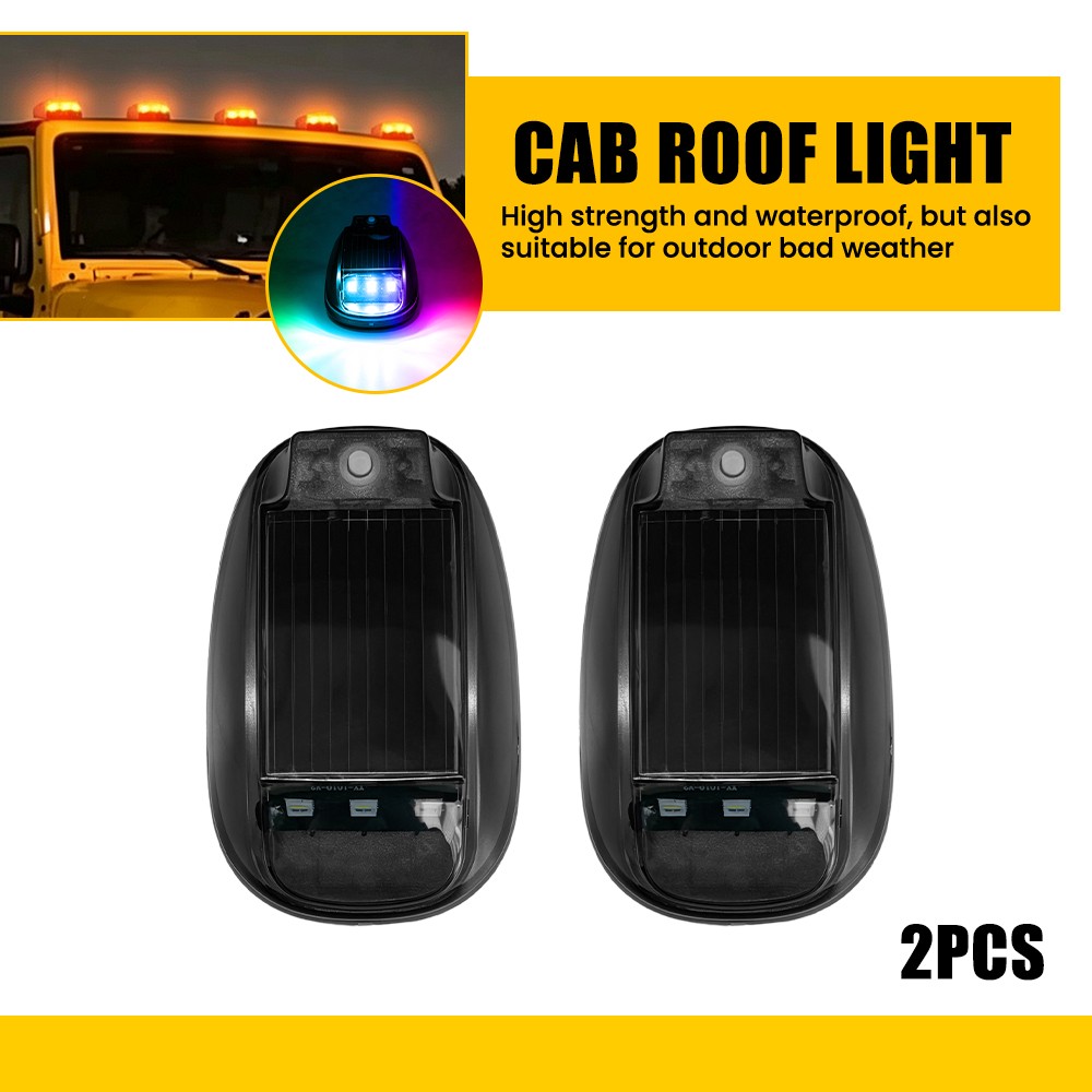 Wireless Solar Powered RGB LED Cab Lights Pro For Truck Trailer RV with Remote