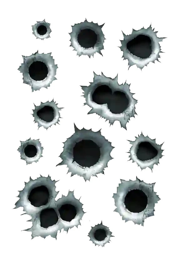 Realistic Bullet Holes Sticker Sheets 2 Sets of Assorted Bullet Holes Stickers