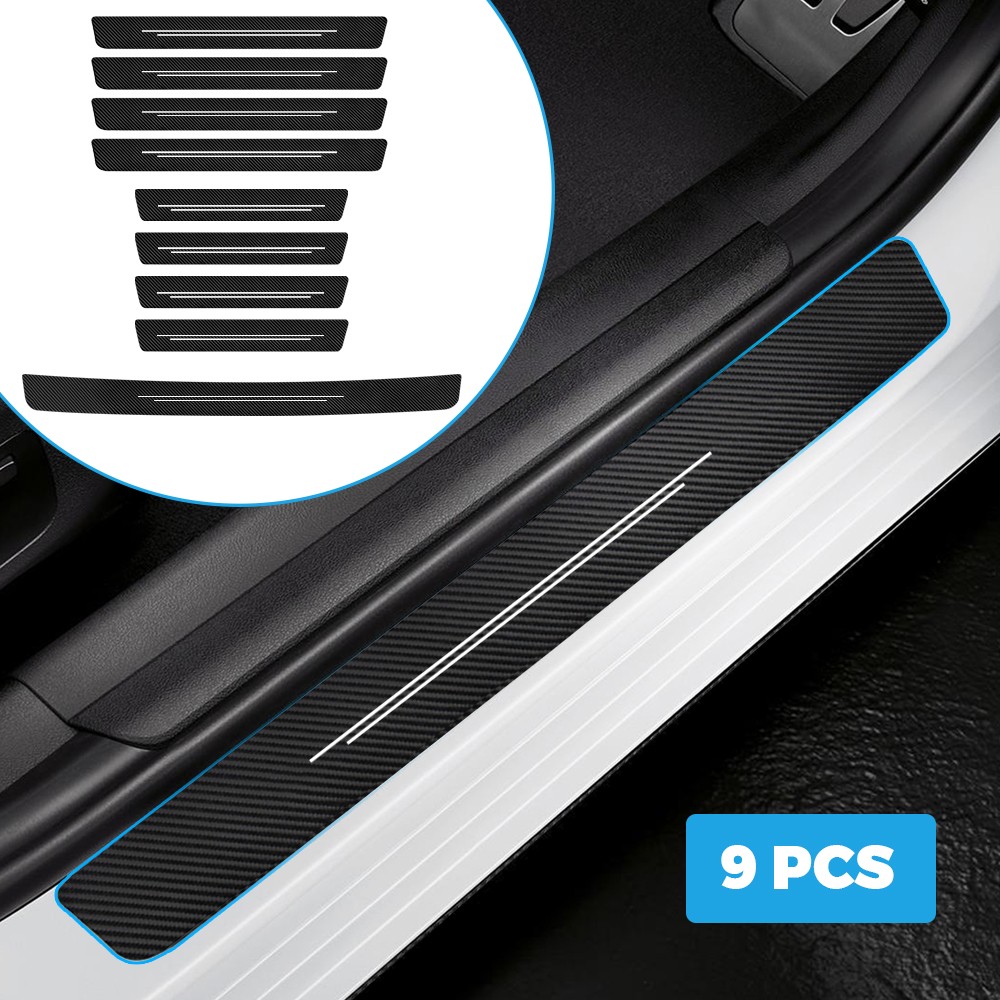 9Pcs Car Door Scuff Sill Cover Panel Step Protector For Chevrolet Accessories