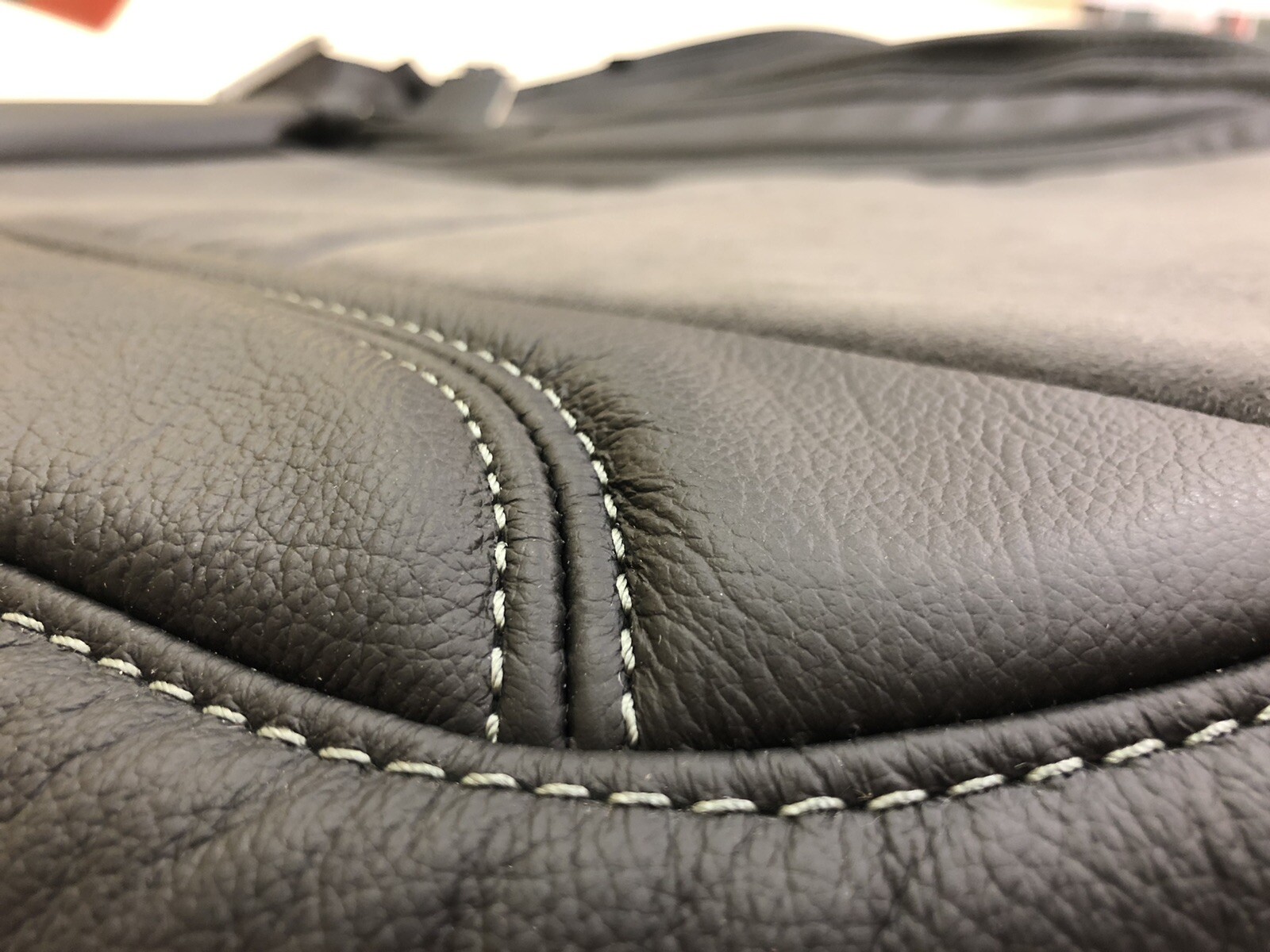Katzkin Black Leather Dark Slate Suede Seat Covers for 2015-23 Dodge Challenger