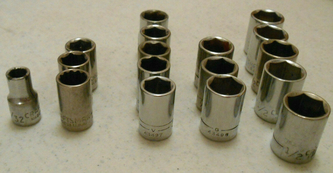 Vintage USA Craftsman You Choose One Socket 1/4″ Drive 6Pt SAE Shallow