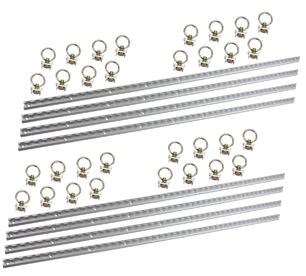 8′ L-Track Powder Coated (8) & Stud w/Stainless Steel Ring (32) Tie Down System