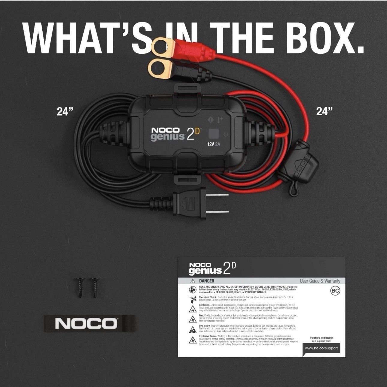 NOCO GENIUS2D 12V 2A Onboard Battery Charger, Trickle Charger and Maintainer