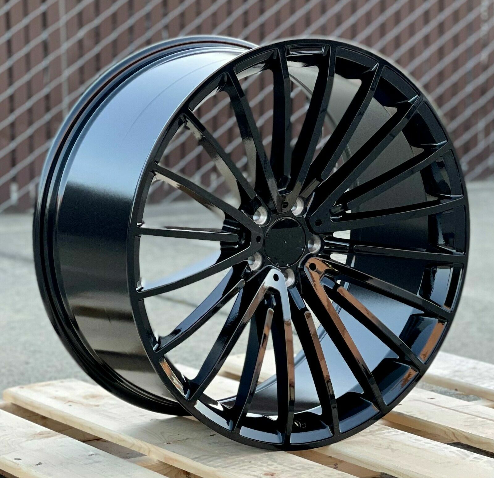 20″ Staggered S580 STYLE 5×112 GLOSS BLACK WHEELS FOR Mercedes SET OF 4 RIMS