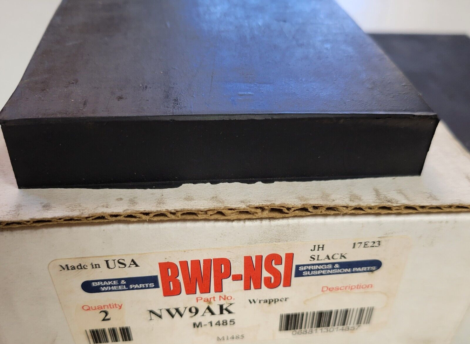 2 Piece BWP-NSI NW9AK, M-1485, JH 17E23 Slack, Rubber Axle Wrapper