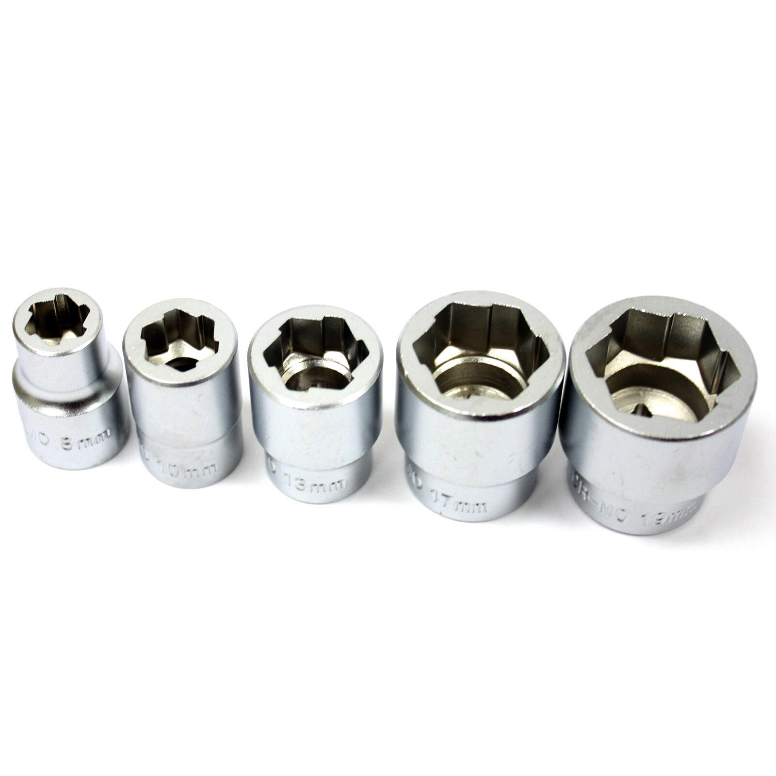 5pcs 3/8″ Dr. Impact Bolt Extractor Stud NutTwist Socket Set 8 10 13 17 19mm