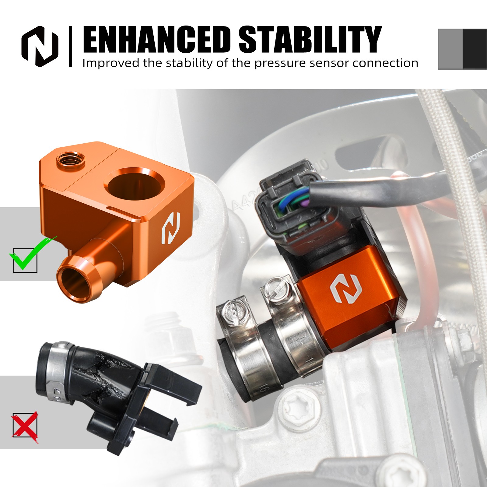 NICECNC TBI Crankcase Pressure Sensor Holder For KTM 125 250 300 SX XC 2023-2026