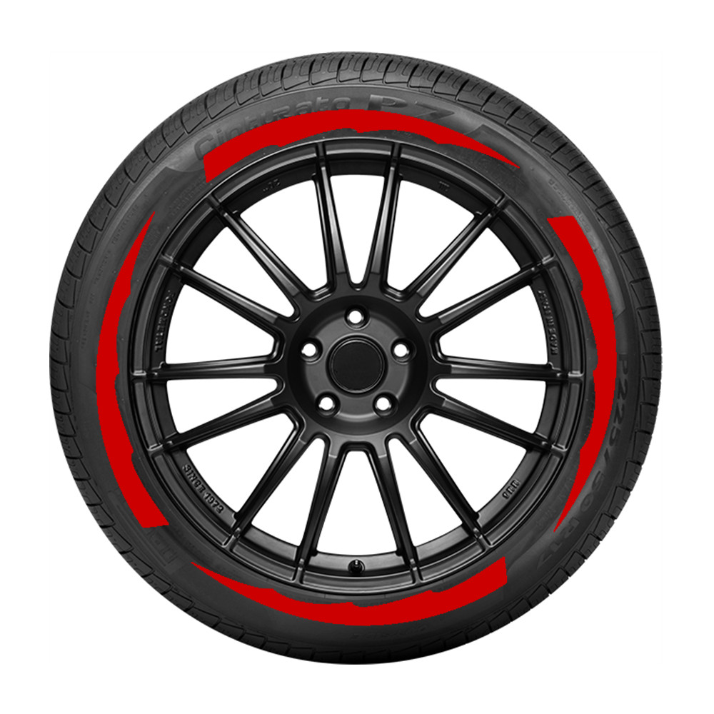 16 Pcs Stripes Tire Lettering Sticker Stripes Line For Car Tires 14″-22″ Red