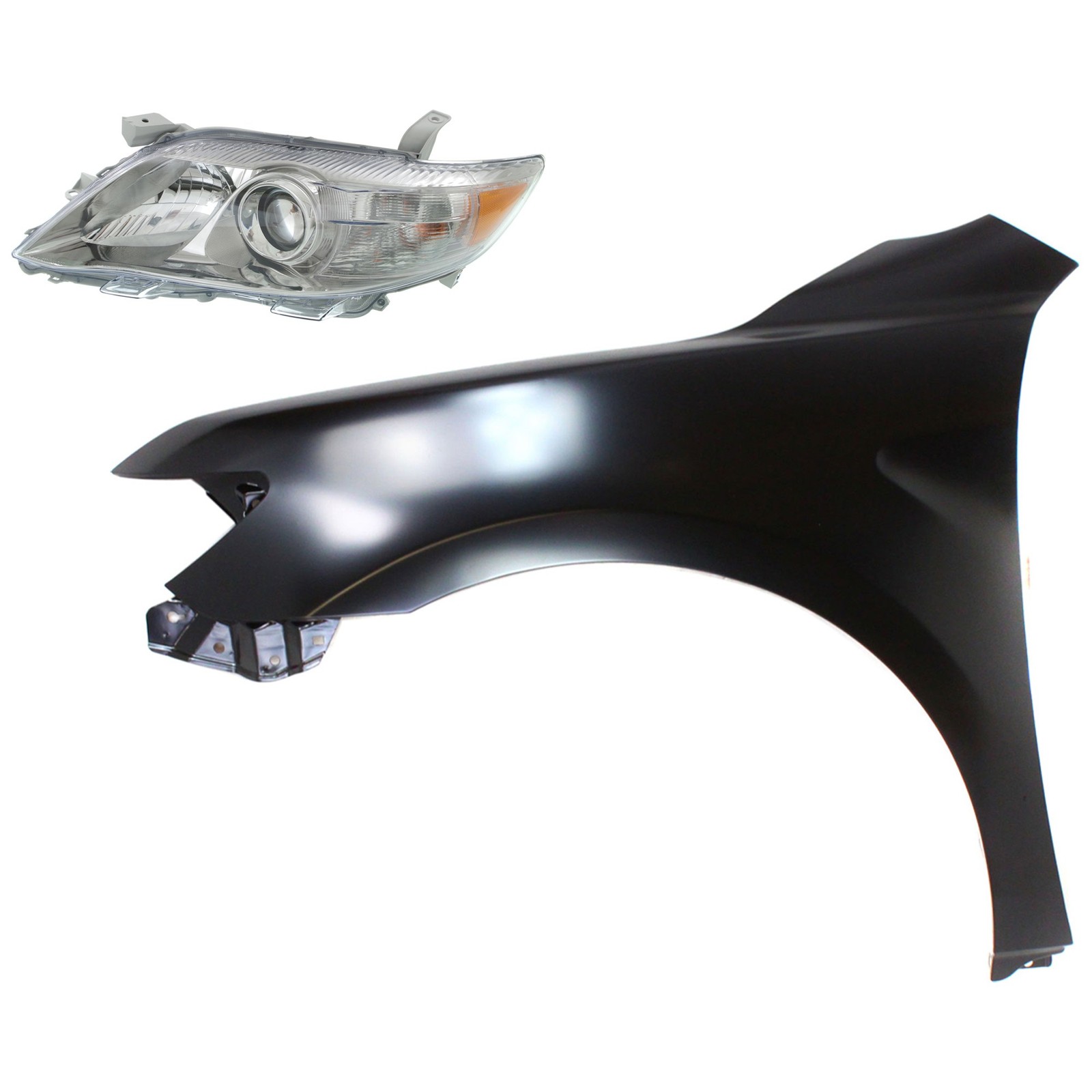 CAMRY 10-11 HEAD LAMP LH Assembly Halogen 2-pc Kit with Fender