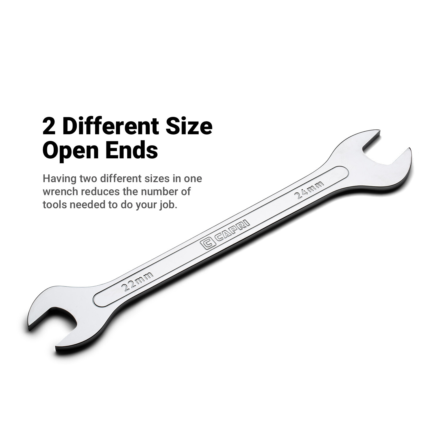 Capri Tools Super-Thin Open End Wrench, Metric and SAE Sizes