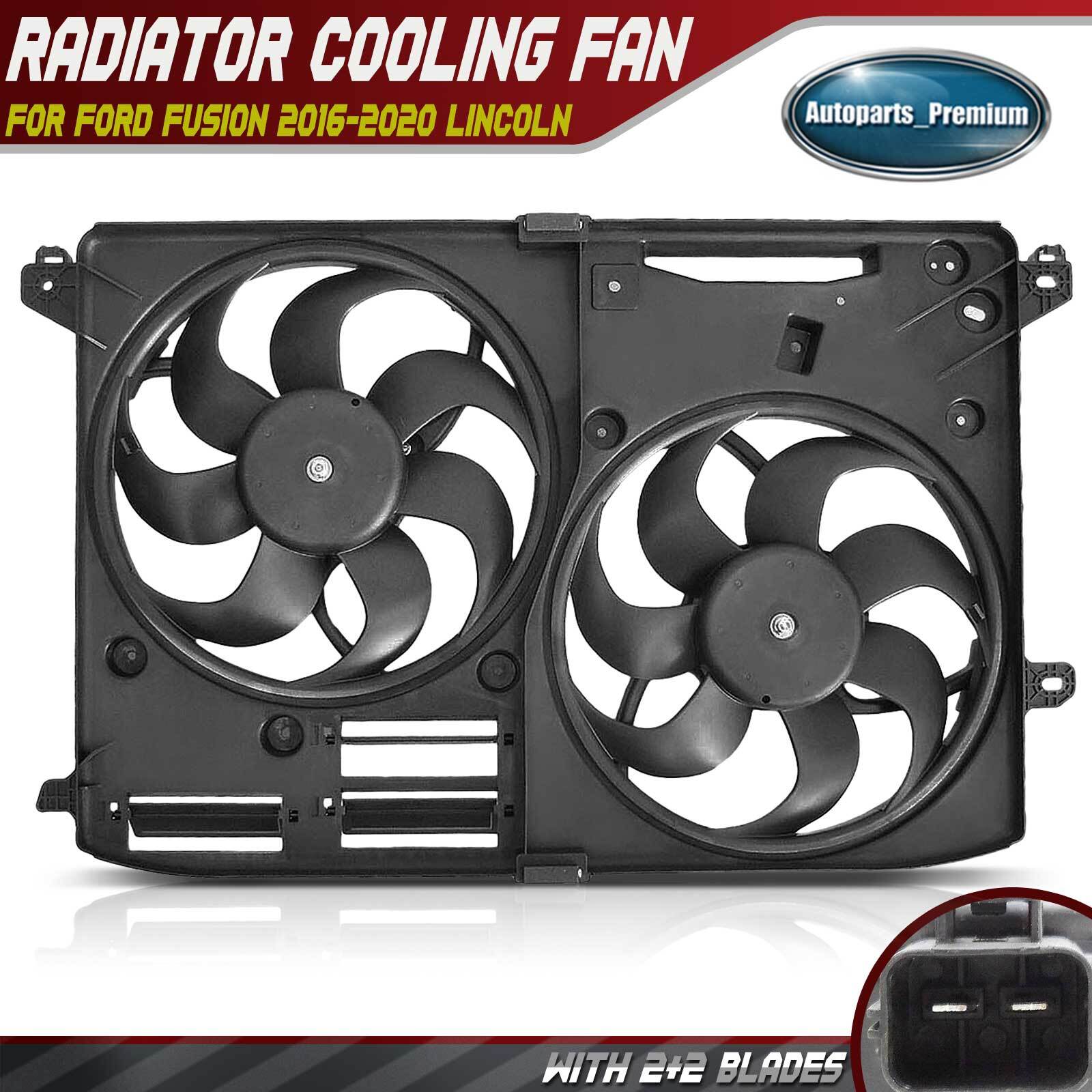 Dual Radiator Cooling Fan Assembly w/ Shroud for Ford Fusion 2016-2020 Lincoln