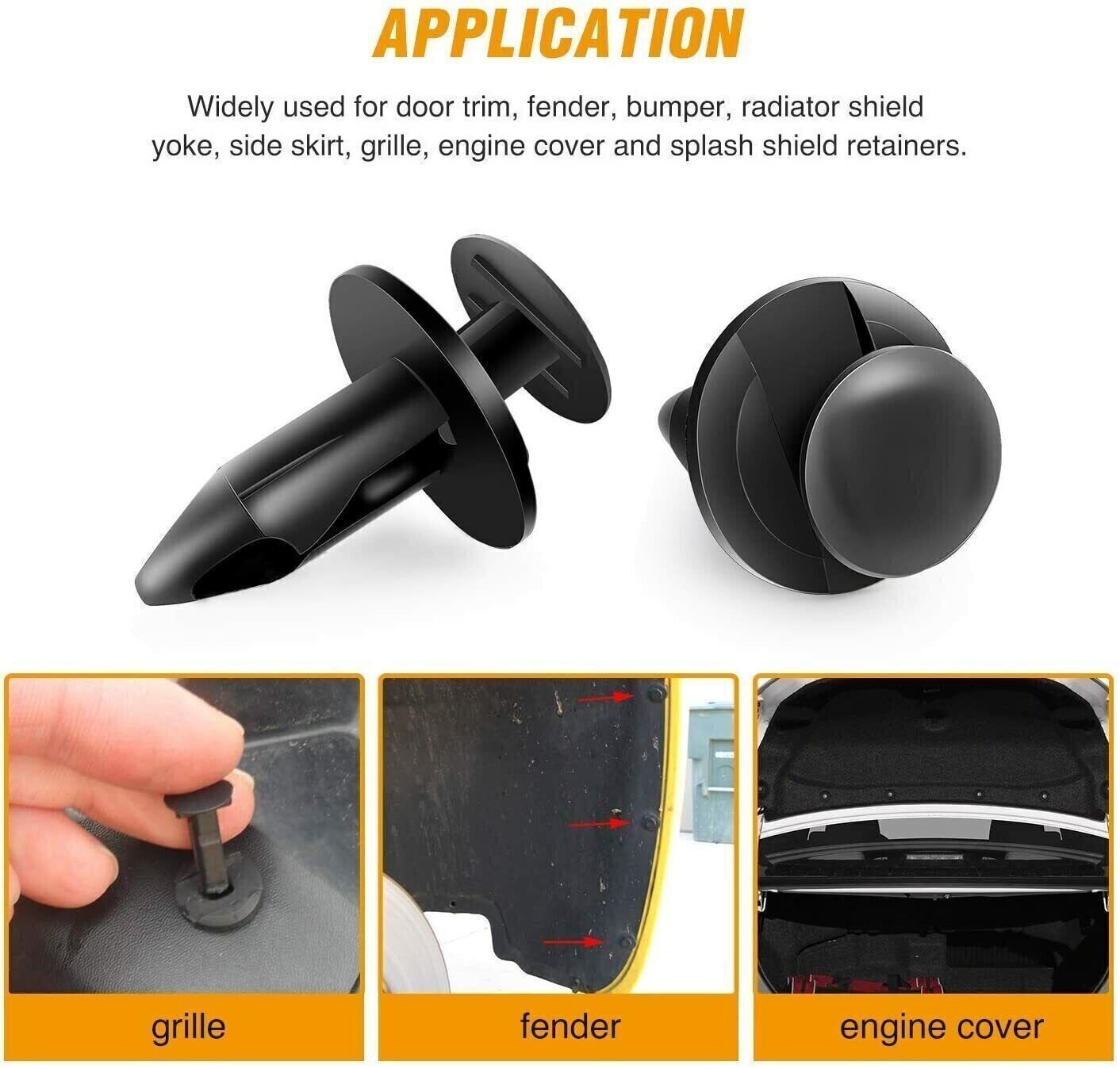 200PCS Bumper Retainer Clips Auto Car Plastic Push Rivets Fastener Fender