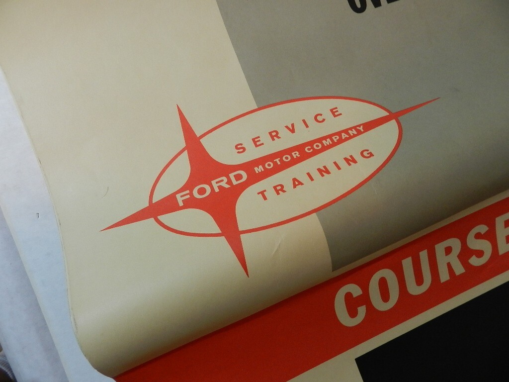VINTAGE 1964 FORD MOTOR COMPANY SERVICE & TRAINING EASEL MOUNT SHEETS- LARGE