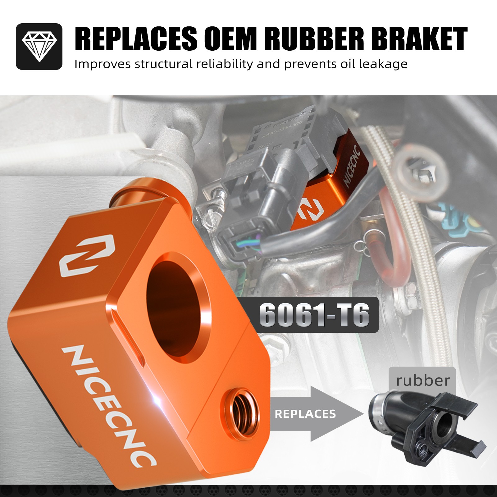 NICECNC TBI Crankcase Pressure Sensor Holder For KTM 125 250 300 SX XC 2023-2026