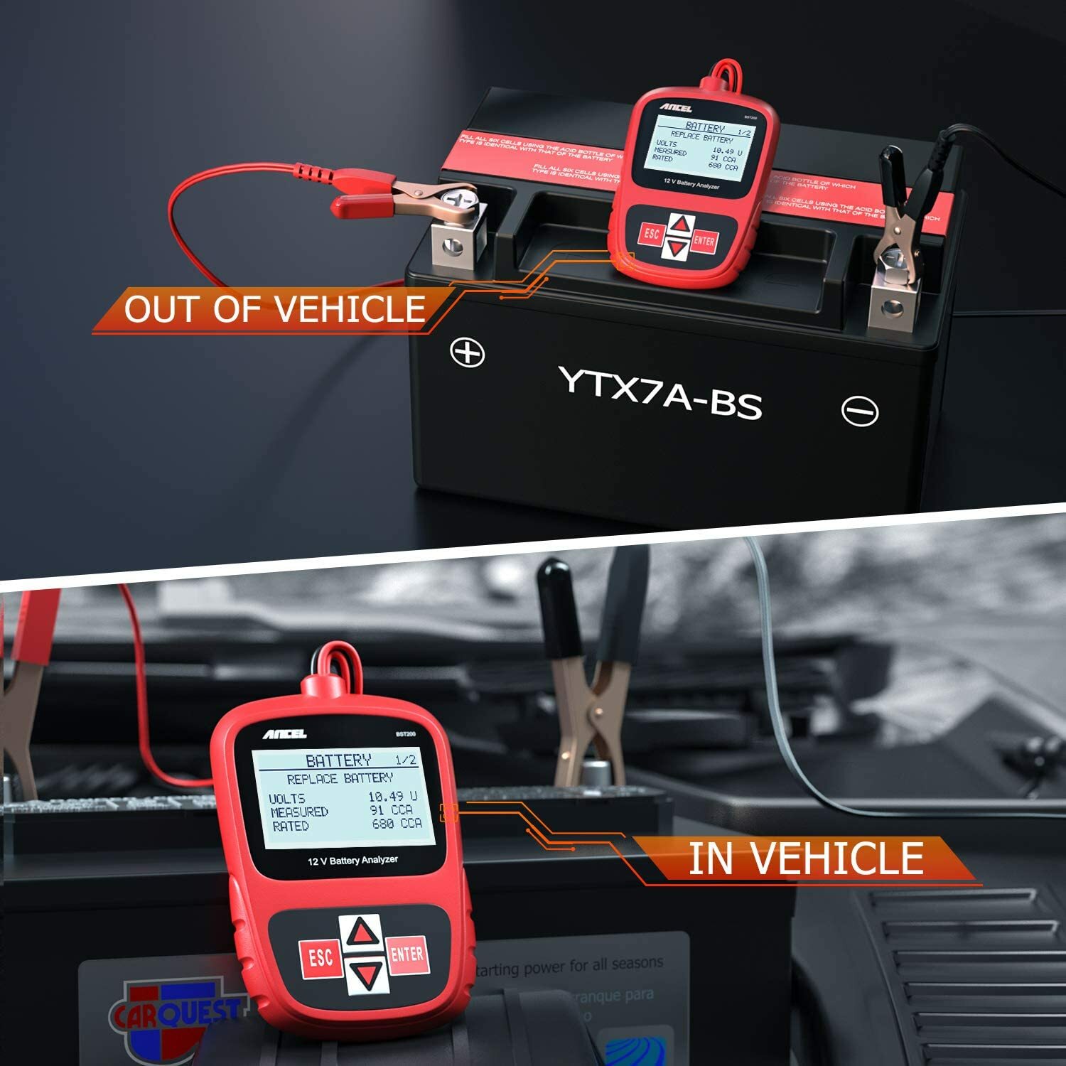 ANCEL BST200 Car Battery Tester Bad Cell Load Test Tool Digital Analyzer Tester