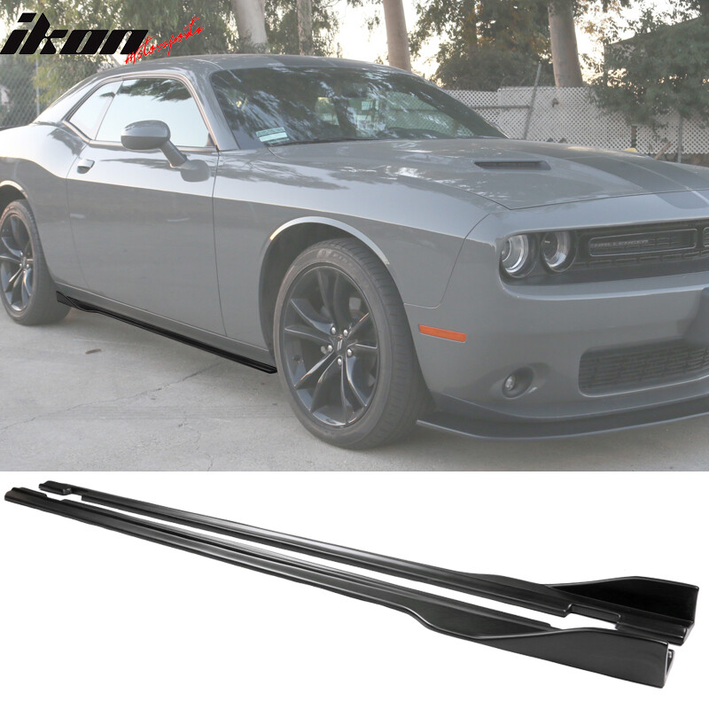 Fits 15-23 Dodge Challenger SXT Style Side Skirts Extension Matte Black 2PC – PP