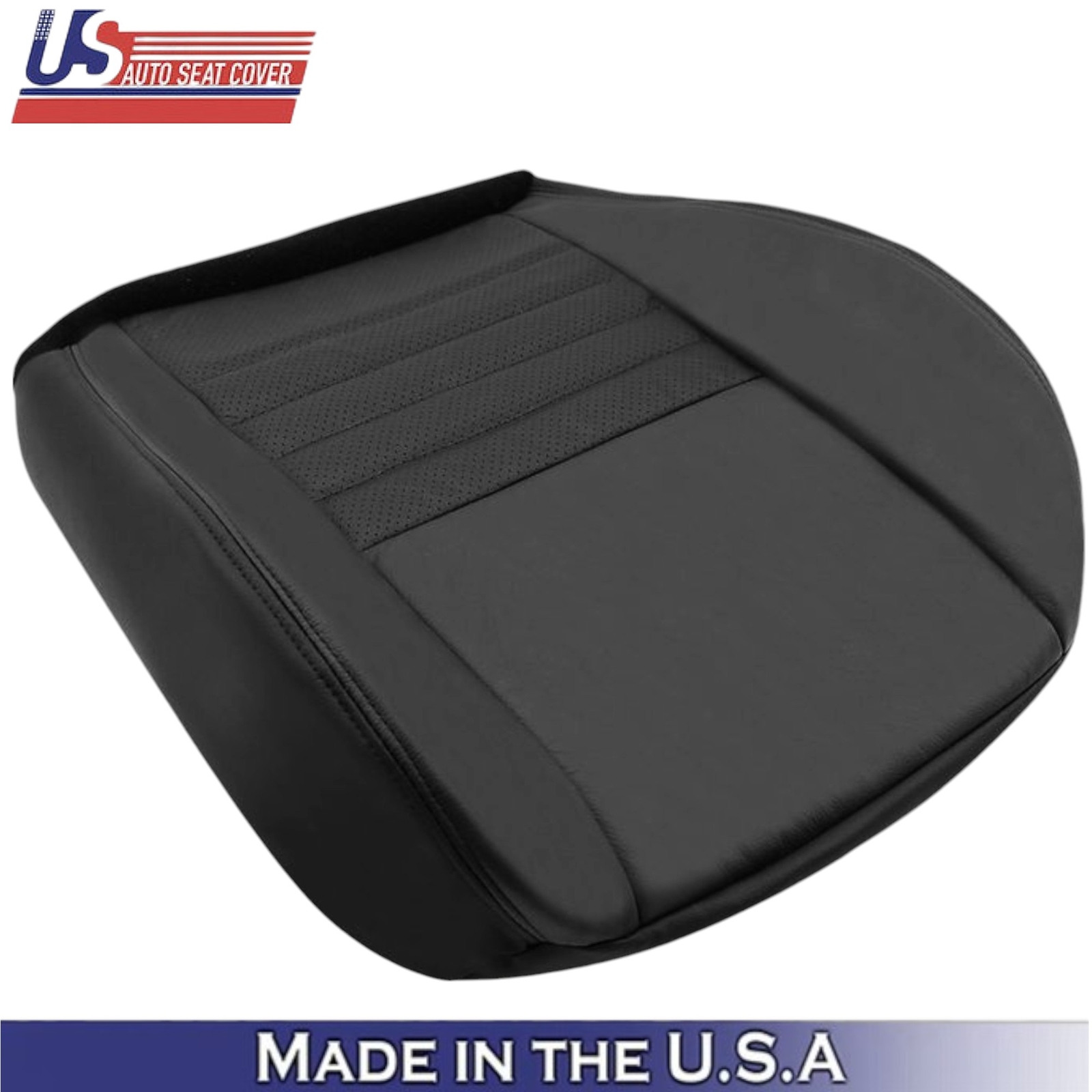 1999-2004 For Ford Mustang GT Leather Front Seat Covers Dark Charcoal (Black)