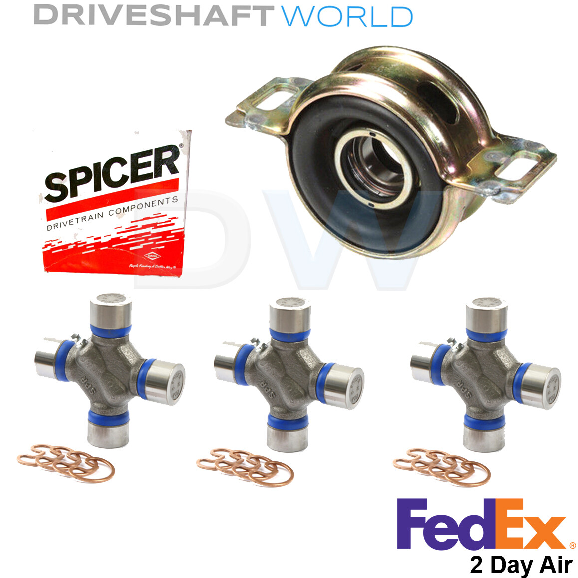 Driveshaft Support Bearing & Spicer U-Joints Set for Toyota Tacoma 2005-2015