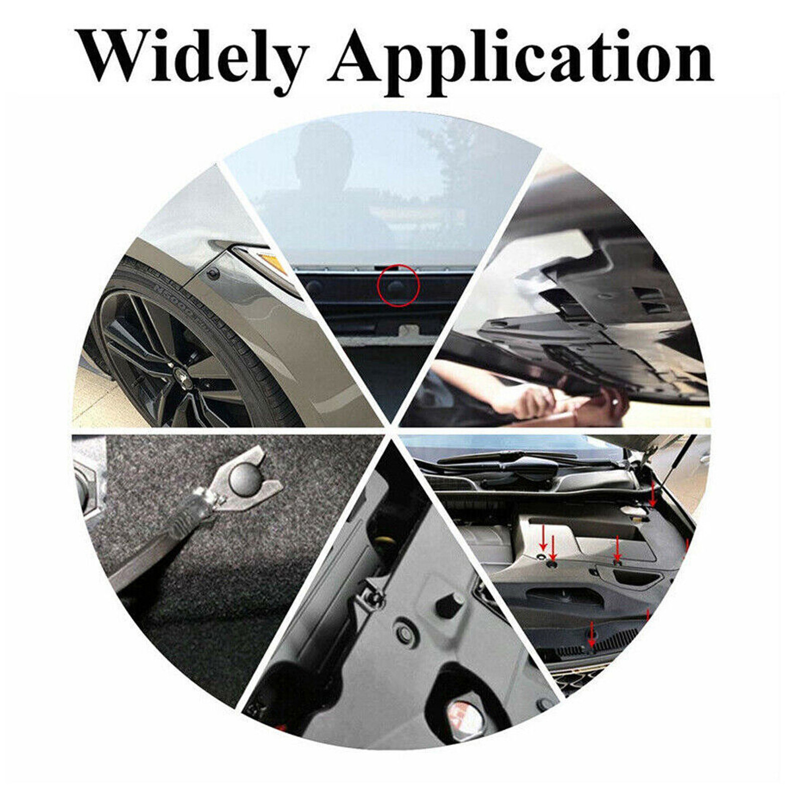 200PCS 8mm Bumper Clips Retainer Auto Car Plastic Rivets Fastener Fender Push