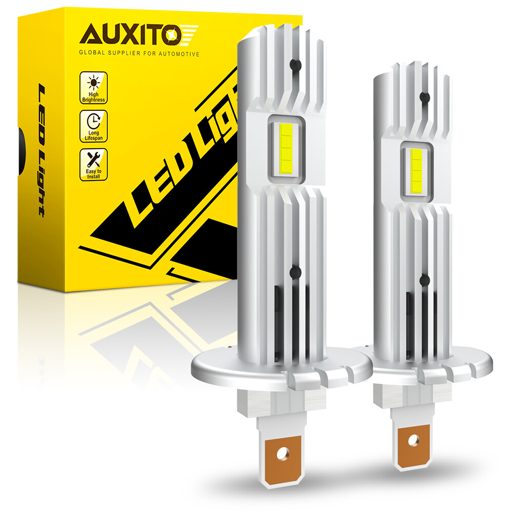 2X AUXITO H1 LED 20000LM HEADLIGHT HIGH LOW BEAM BULB KIT 6500K WHITE ERROR FREE