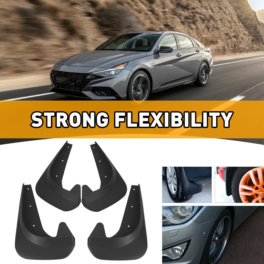 8PCS Car Mud Flaps Universal Splash Guards Soft Protectors W/ Screws Tool Black