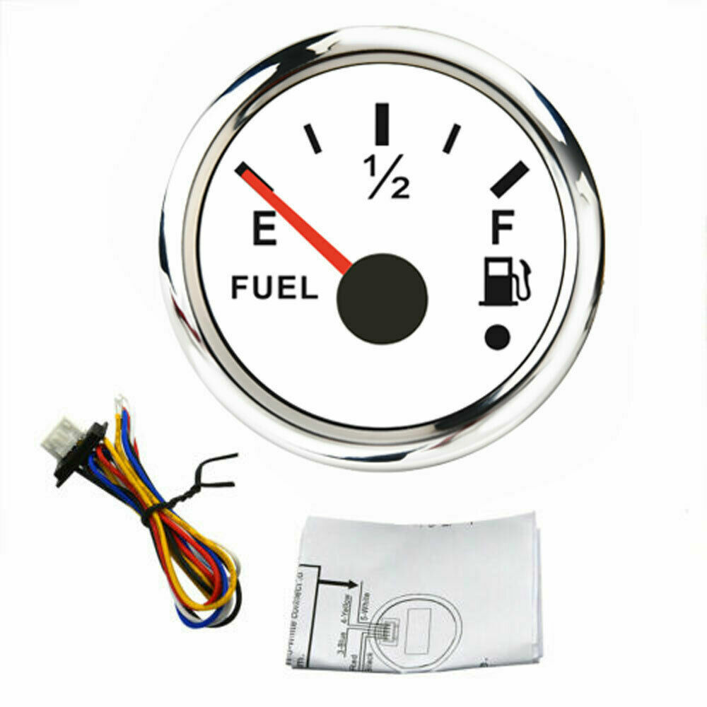 2” 52mm fuel level gauge 240-33/0-190ohm white for car marine red led USA STOCK