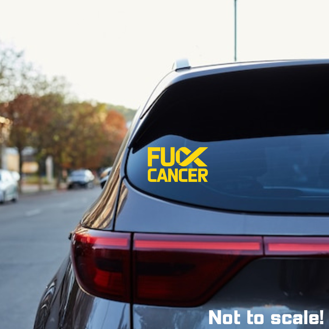 Fuck-Cancer Awareness Ribbon Vinyl Decal – Car, Laptop, Window Sticker 4″-8″