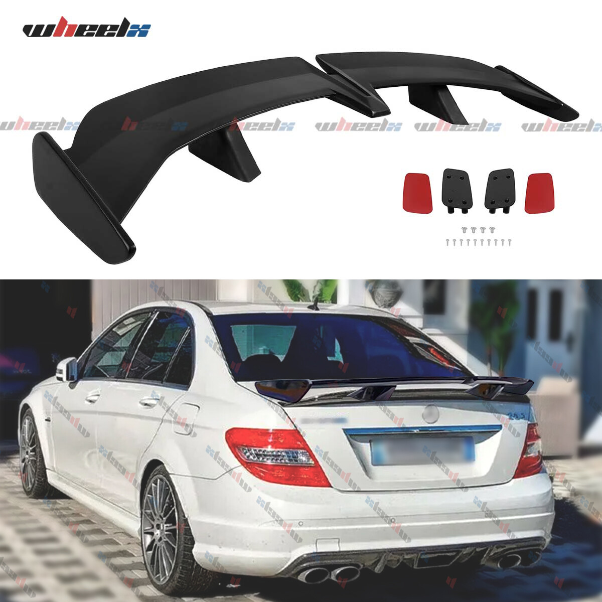 For Mercedes Benz W205 C200 C300 C43 AMG 15-21 54″ Rear Trunk Spoiler Wing Black