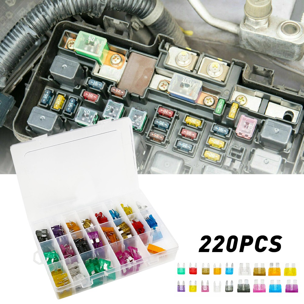 Car Blade Fuse Assorted Assortment Kit Blade Set Auto Truck Automotive CN 220x