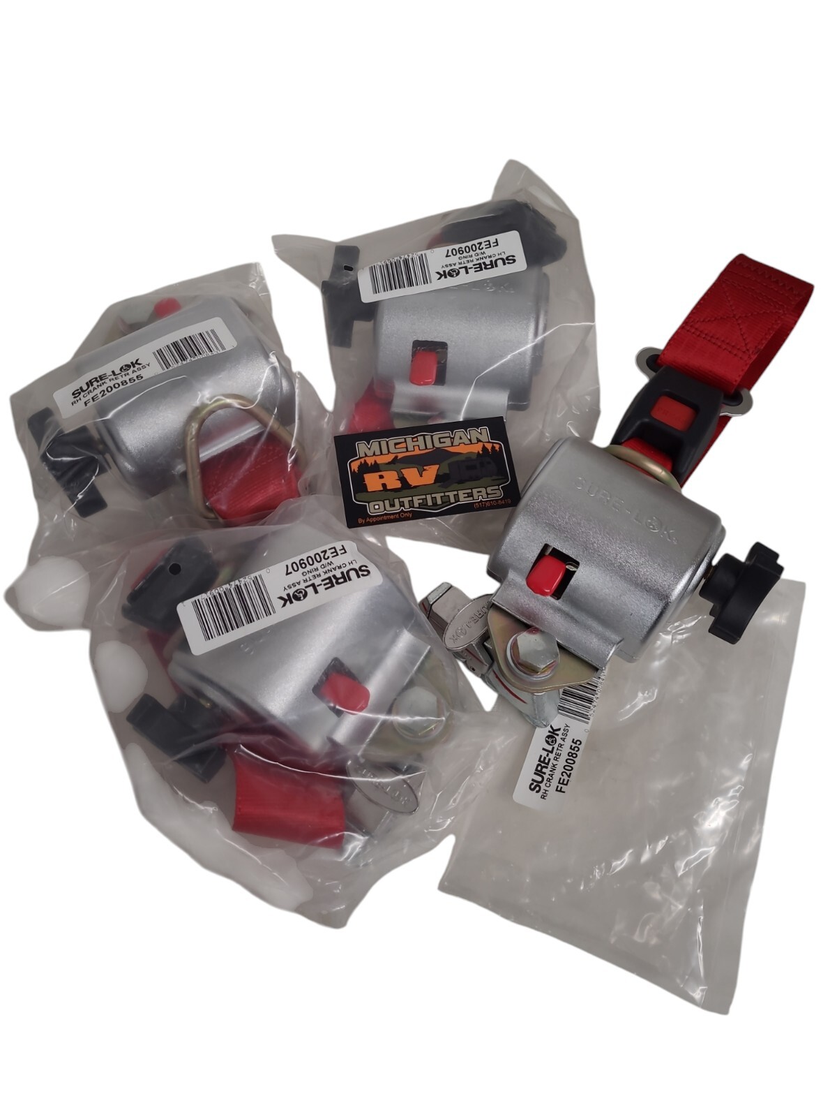 Sure Lok FF627-4C Series Shuttle Bus Wheelchair Retractor Tie Down Kit L Track