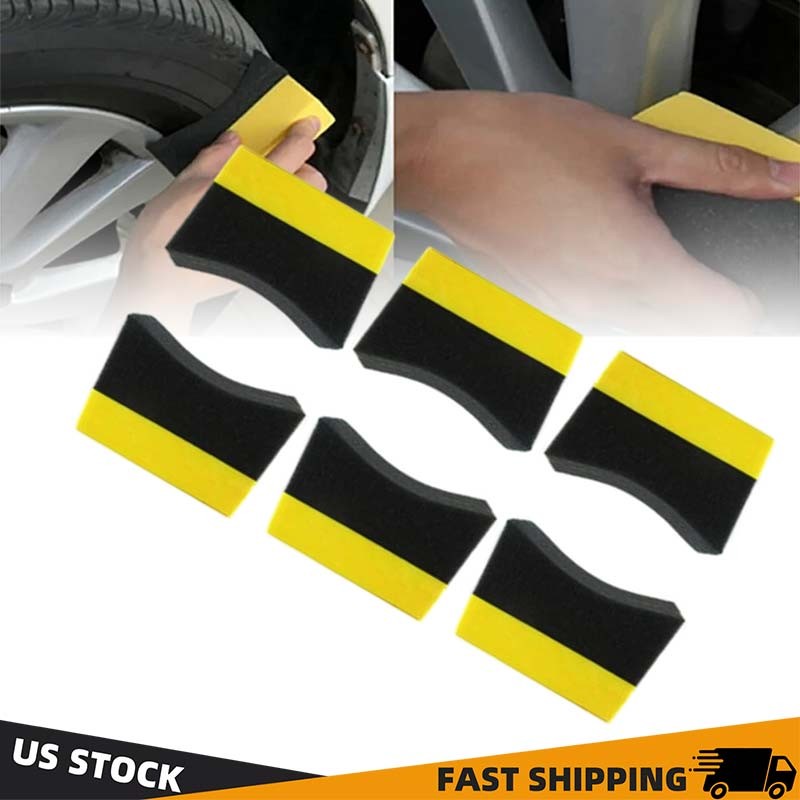 6X Tire Dressing Applicator Pads Sponge Car Contour Gloss Shine Protectant Wheel