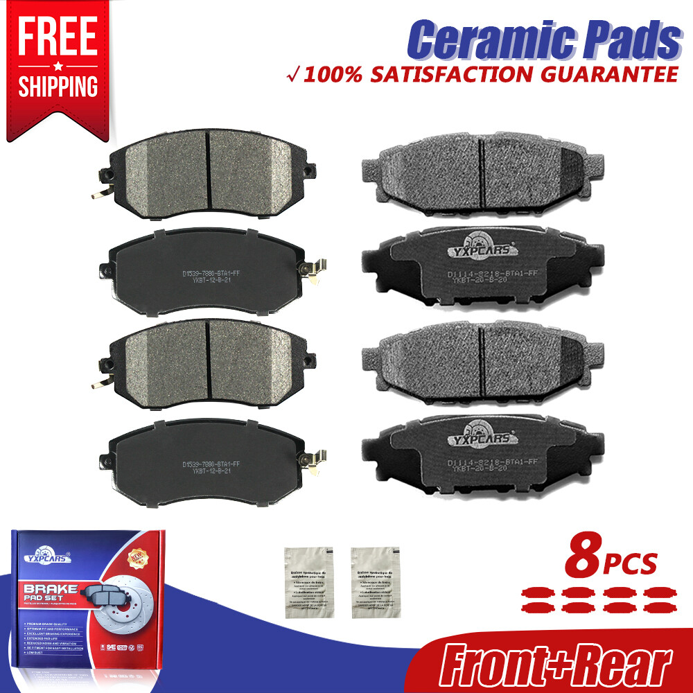 Front and Rear Ceramic Brake Pads for 2013 2014 2015 Subaru Forester BRZ Impreza