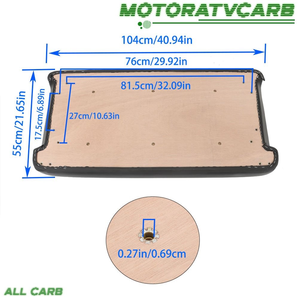 ALL-CARB For Club Car DS Golf Cart Black Front Seat Bottom Cushion 102174202